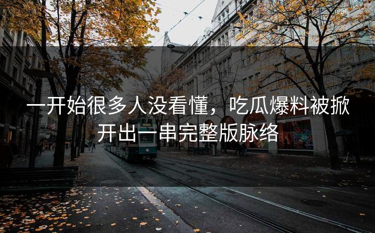 一开始很多人没看懂，吃瓜爆料被掀开出一串完整版脉络